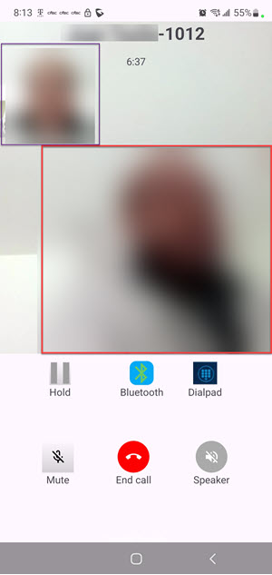 Image: Alternate Video Call in Progress
